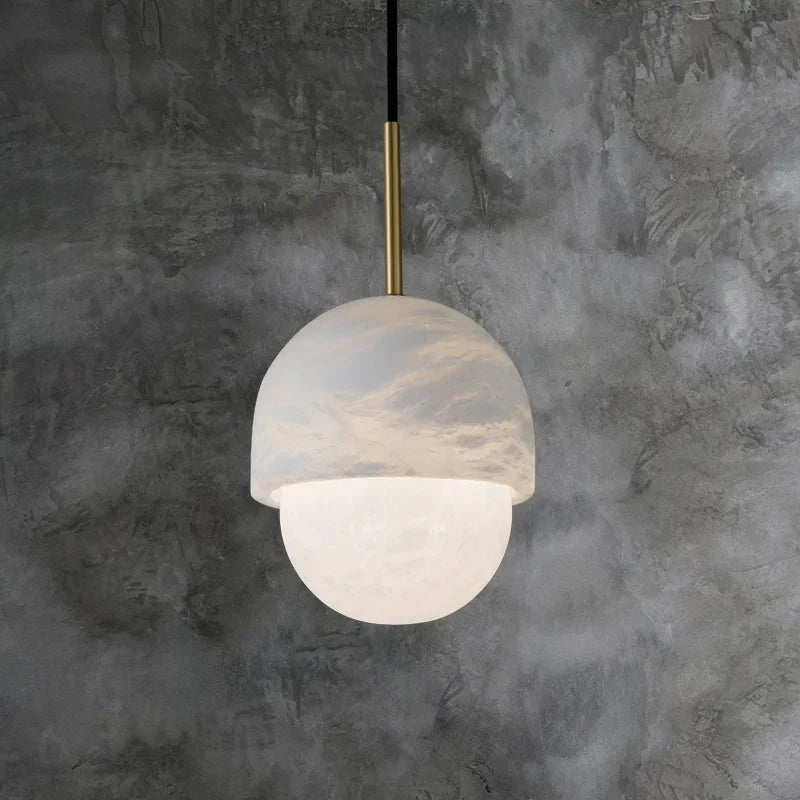 Suspension luminaire blanche en marbre design moderne chic