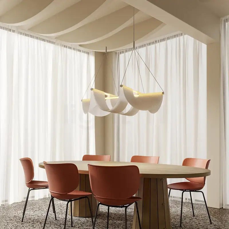 Suspension luminaire blanche pour salle a manger au style epure
