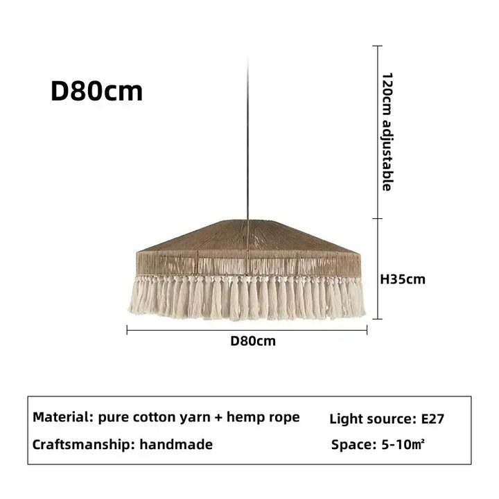 Suspension bohème chic en fibres naturelles chaleureux