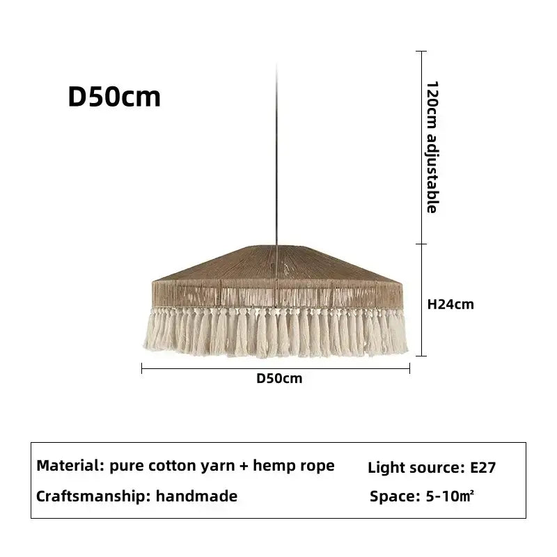 Suspension bohème chic en fibres naturelles chaleureux