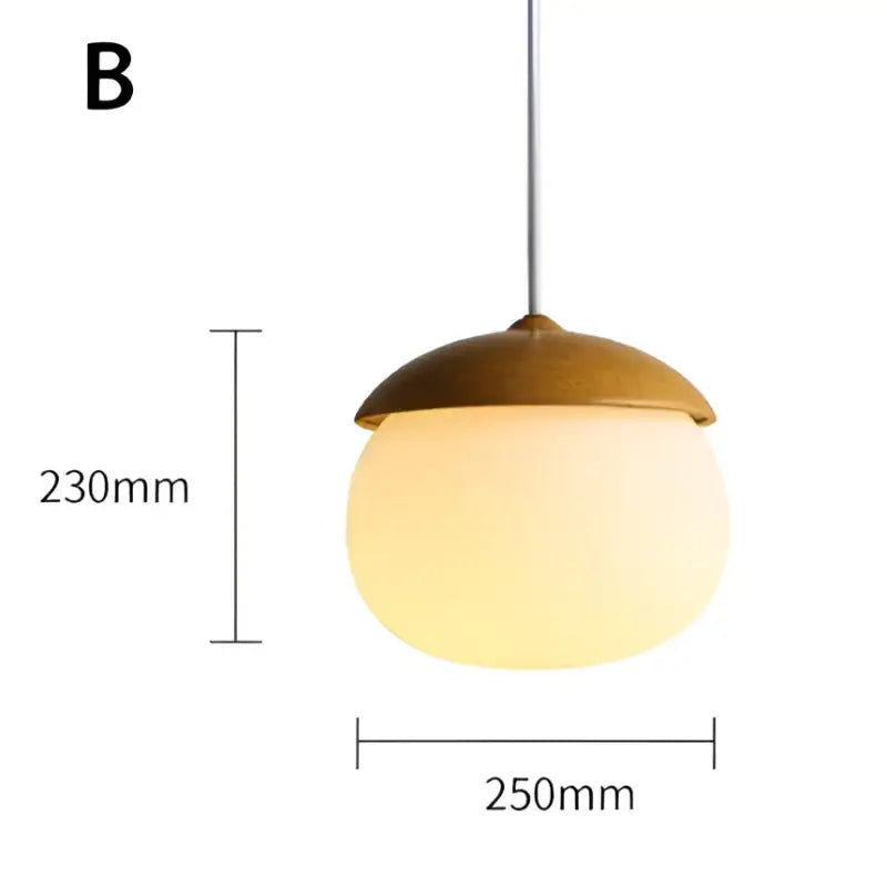 Suspension luminaire en bois avec lumière blanche au style naturel