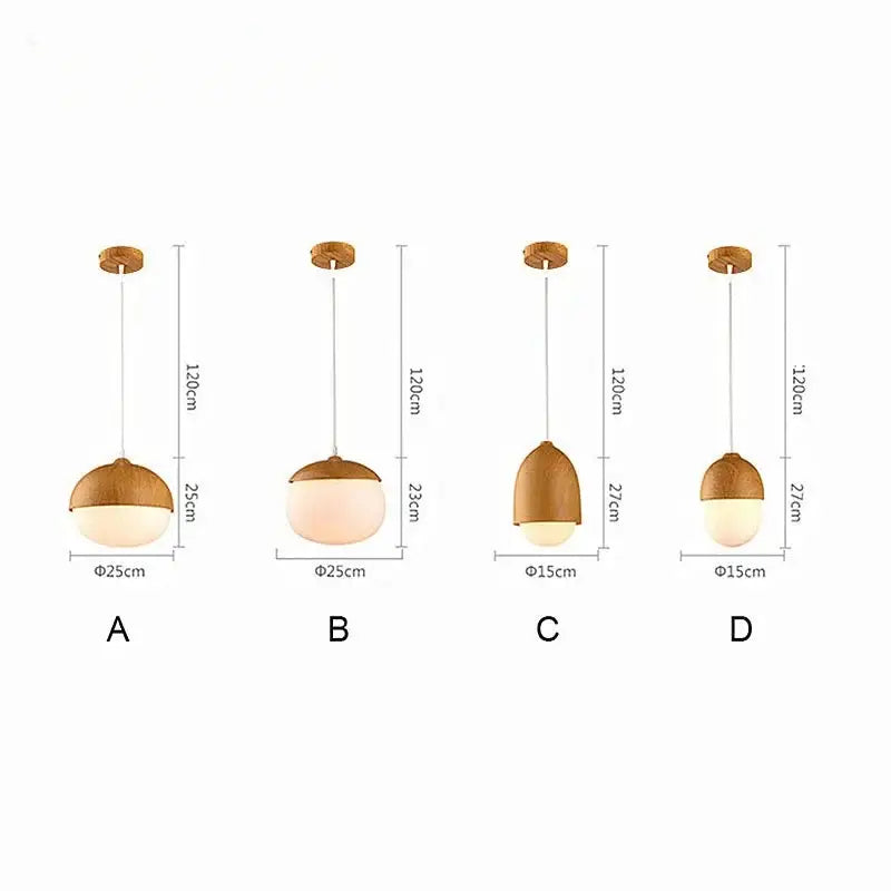 Suspension luminaire en bois avec lumière blanche au style naturel
