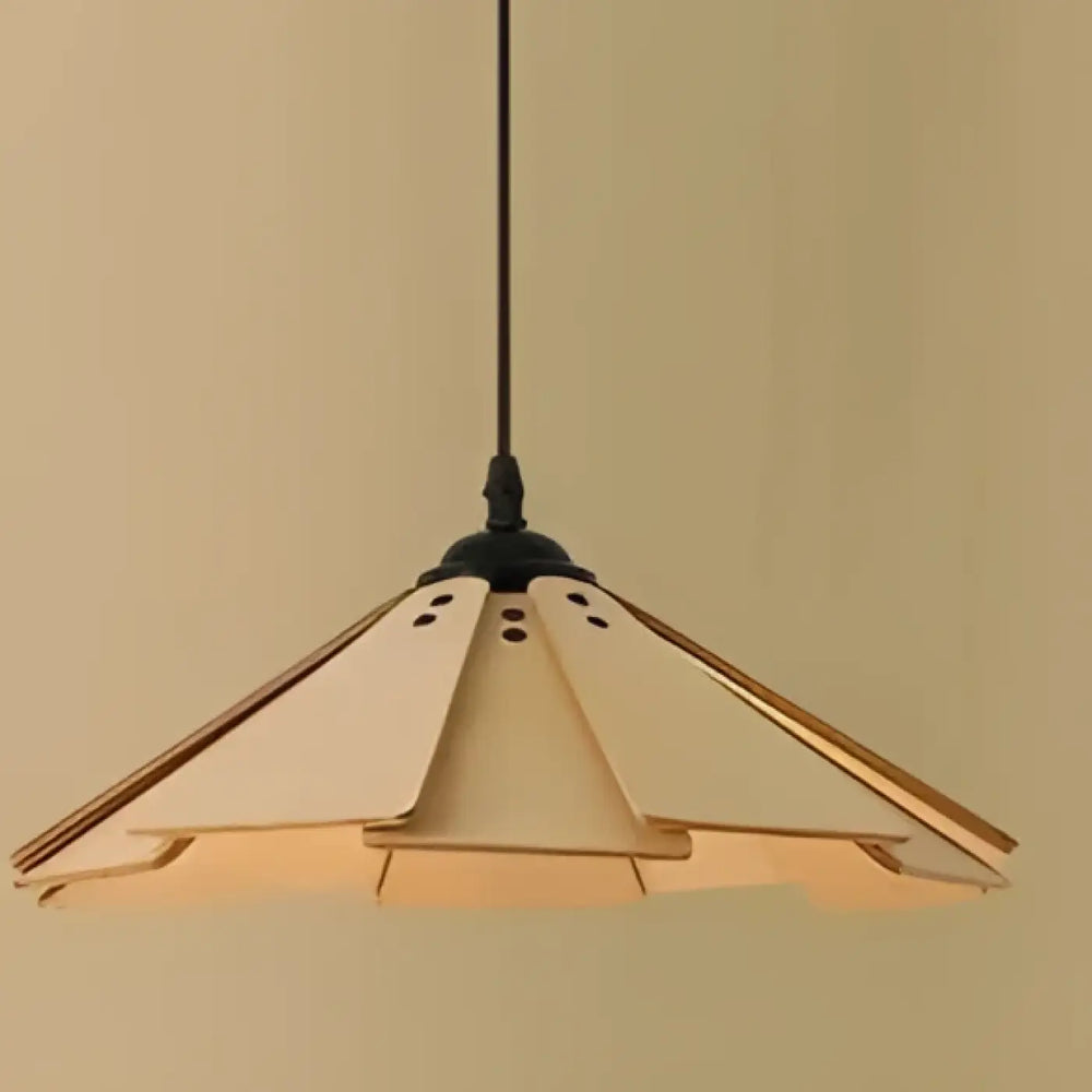 Suspension luminaire bois massif noyer design moderne chic