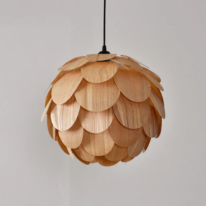 Suspension en bois style design organique beige naturel