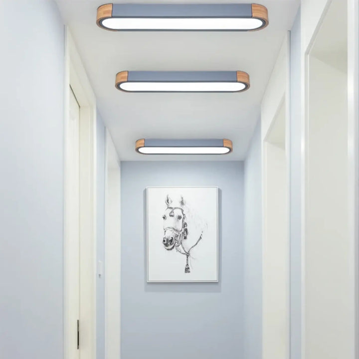 Suspension luminaire bois et verre design contemporain