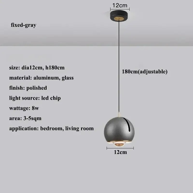 Suspension luminaire boule en verre effet miroir contemporain