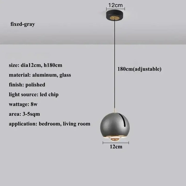 Suspension luminaire boule en verre effet miroir contemporain