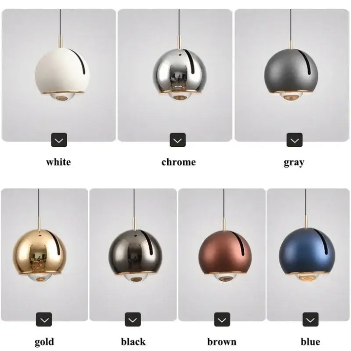 Suspension luminaire boule en verre effet miroir contemporain