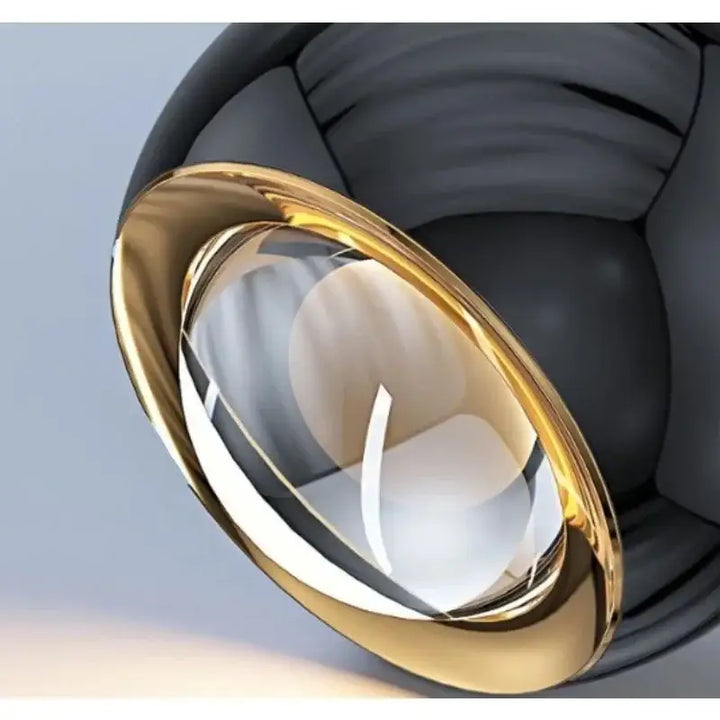 Suspension luminaire boule en verre effet miroir contemporain