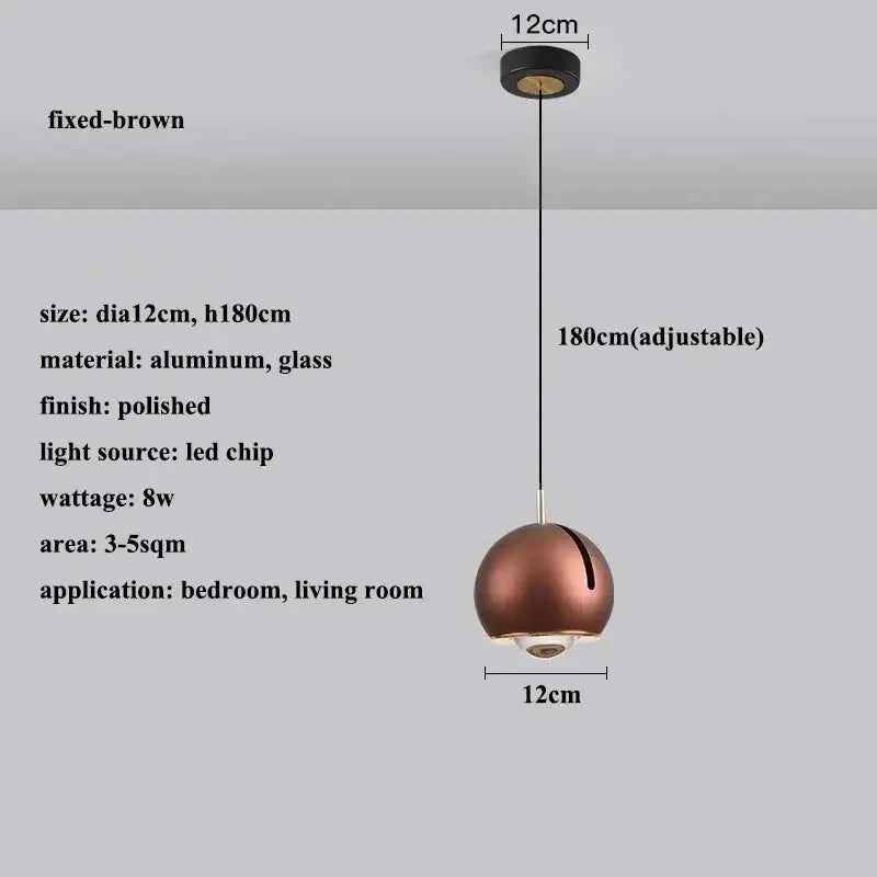 Suspension luminaire boule en verre effet miroir contemporain