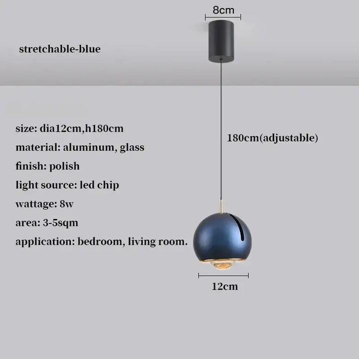 Suspension luminaire boule en verre effet miroir contemporain