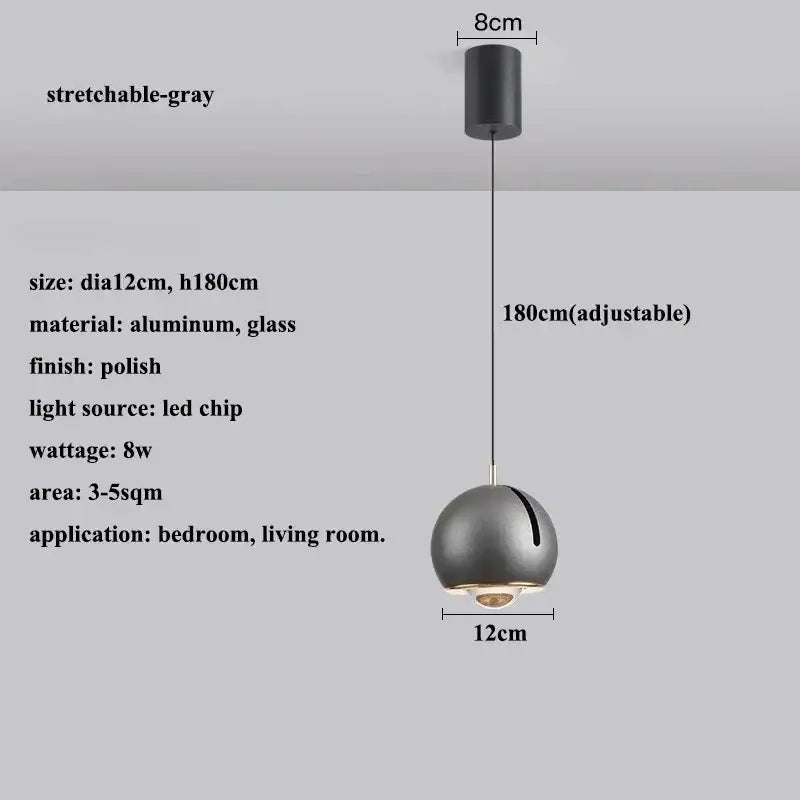 Suspension luminaire boule en verre effet miroir contemporain