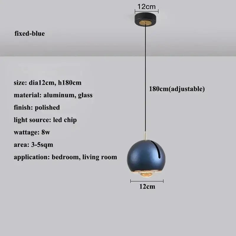 Suspension luminaire boule en verre effet miroir contemporain