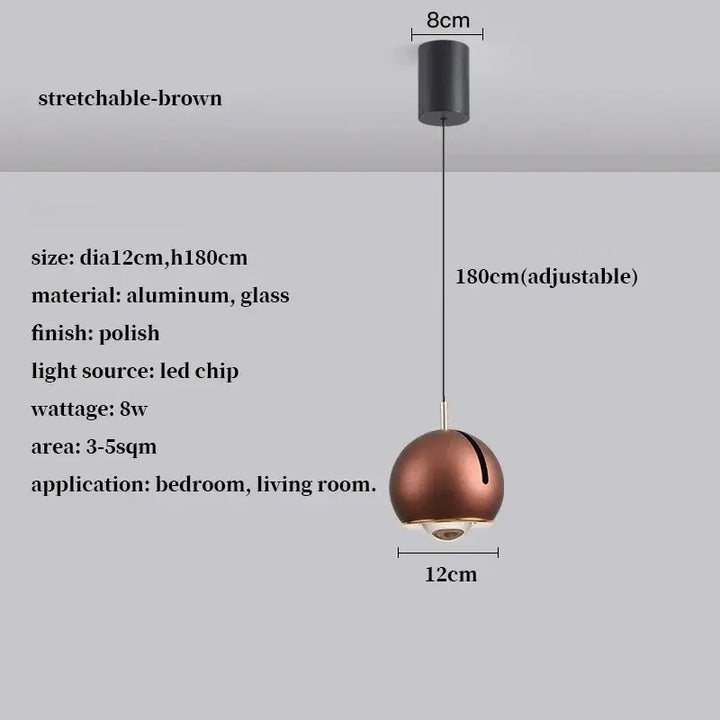 Suspension luminaire boule en verre effet miroir contemporain