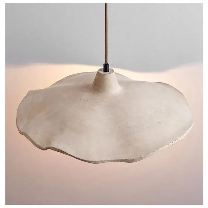 Suspension luminaire céramique blanc à forme ondulée moderne
