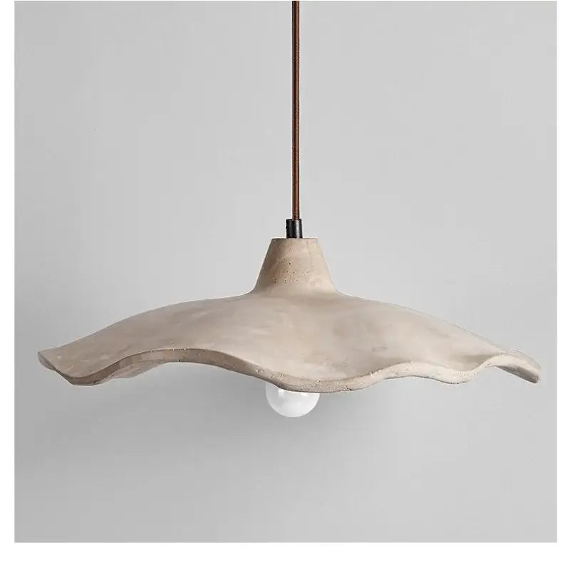 Suspension luminaire céramique blanc à forme ondulée moderne