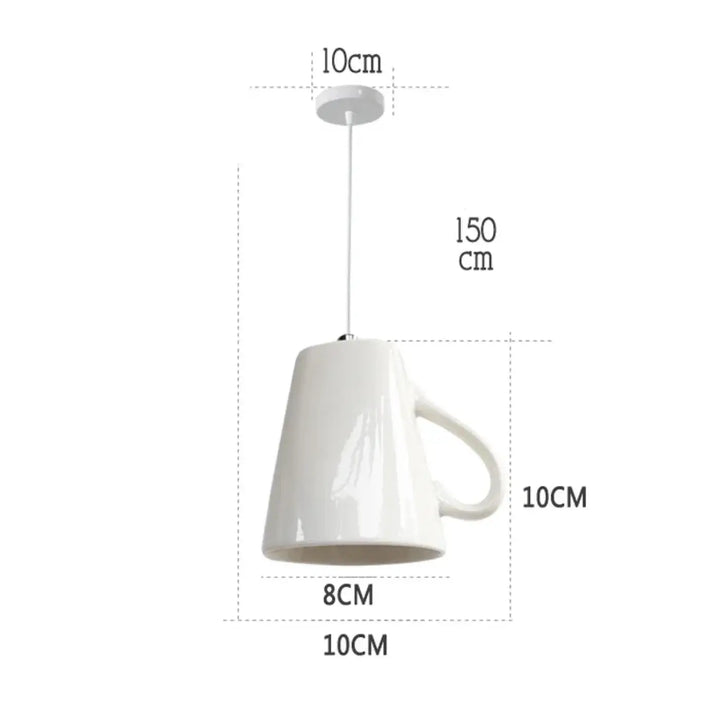 Suspension luminaire ceramica en céramique blanche avec poignée intégrée et finition brillante style intemporel