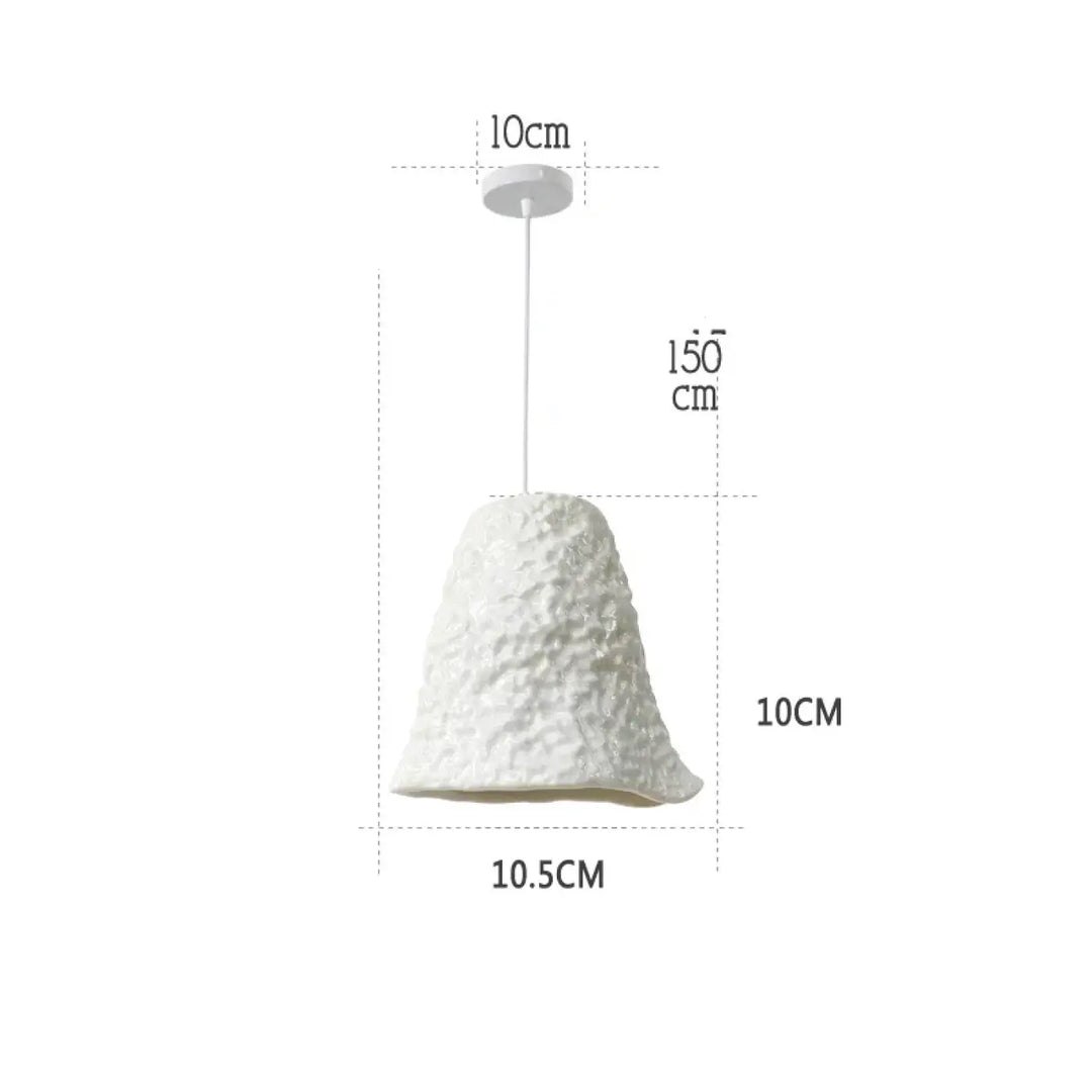 Suspension luminaire ceramica en céramique blanche texturée avec abat-jour en forme de cloche style intemporel