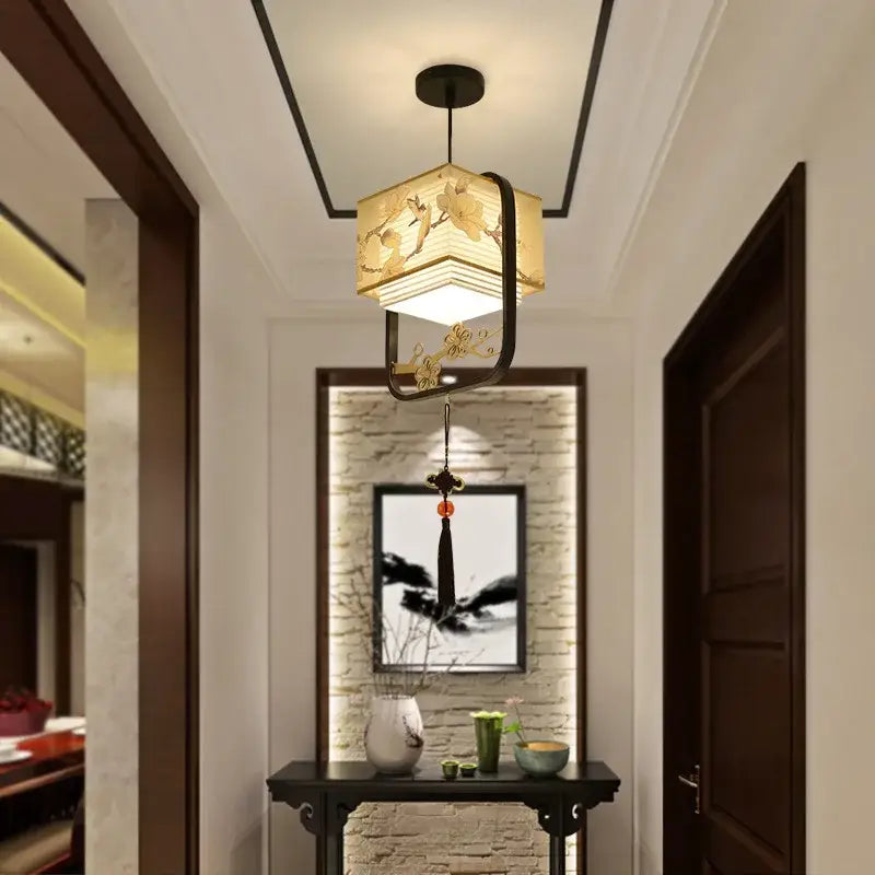 Suspension Luminaire Chinoise Au Design Traditionnel Pour Entrée