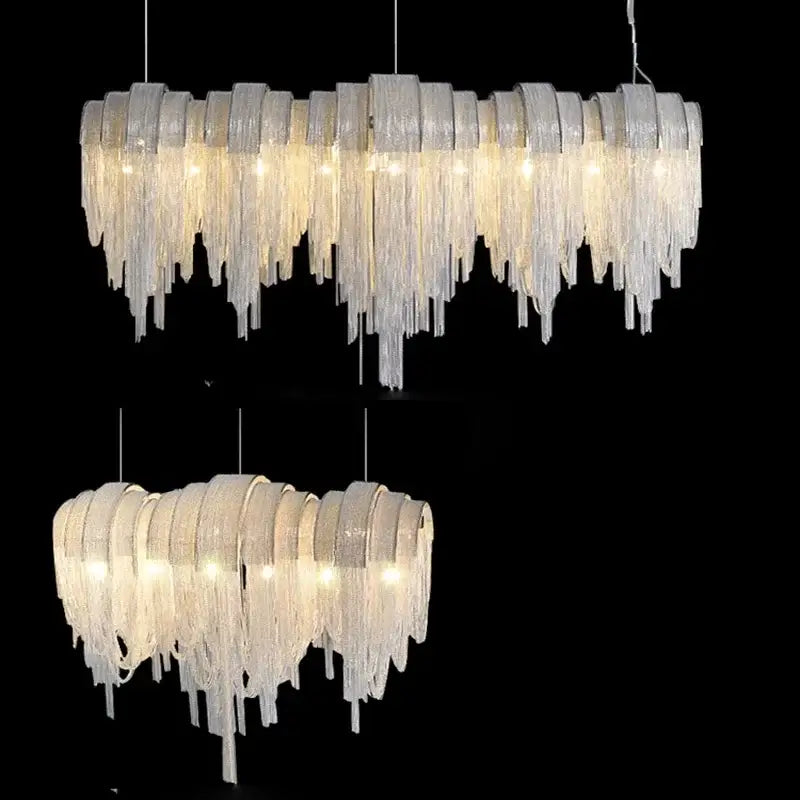 Suspension luminaire chromée de luxe pour salon moderne