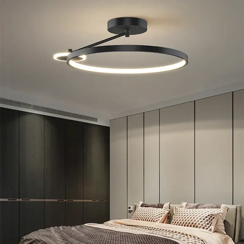 Suspension luminaire circulaire en métal minimaliste design moderne
