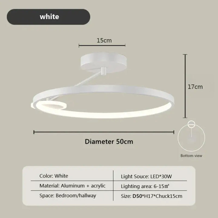 Suspension luminaire circulaire en métal minimaliste design moderne