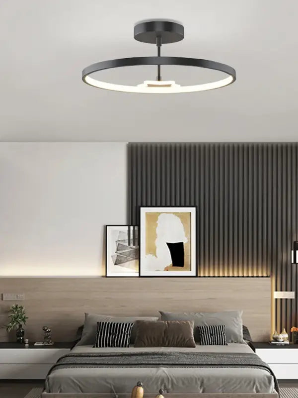 Suspension luminaire circulaire en métal minimaliste design moderne