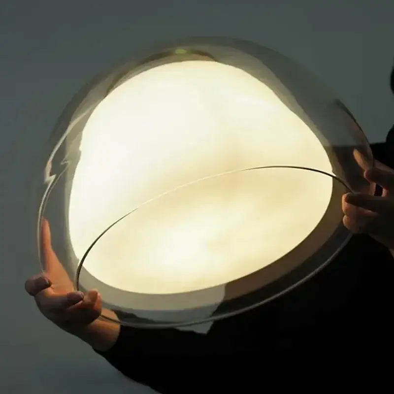 Suspension Luminaire Contemporain Verre Transparent Blanc Clair