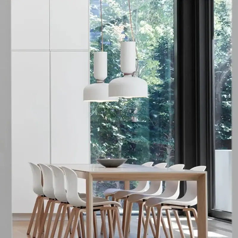 Suspension luminaire contemporaine blanche au style scandinave