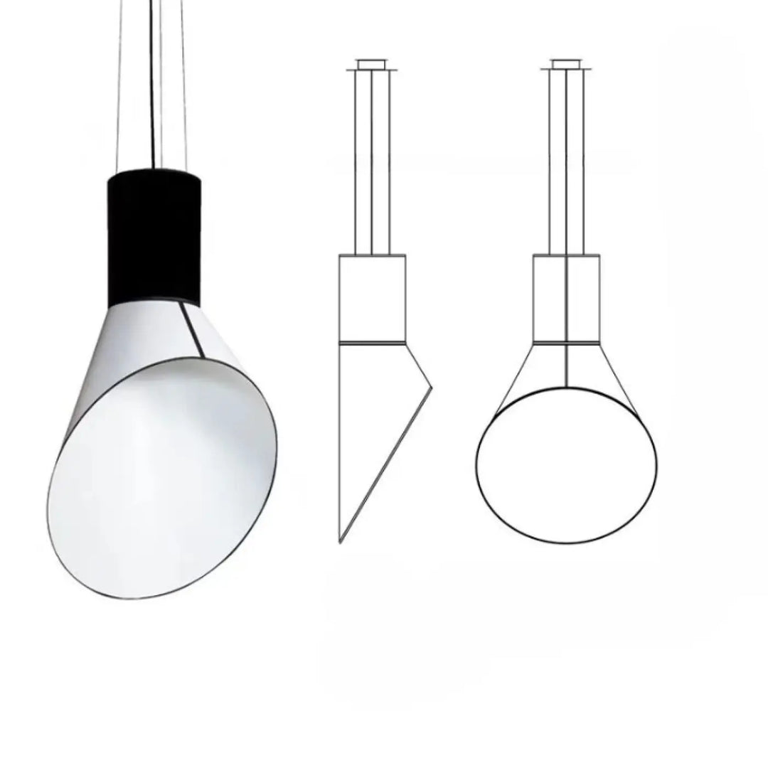 Suspension luminaire biazo moderne avec abat-jour conique blanc et partie supérieure cylindrique noire pour horn standing floor