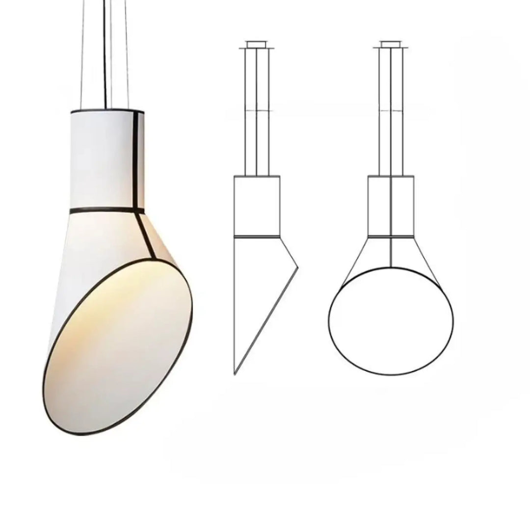 Suspension luminaire biazo blanc moderne avec design géométrique et lumière chaude idéal pour modern horn standing