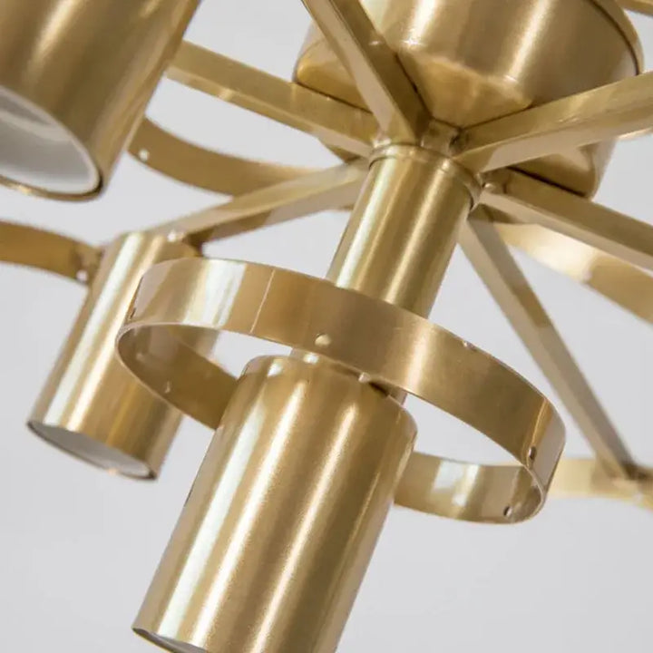 Suspension luminaire en coque naturelle finition dorée