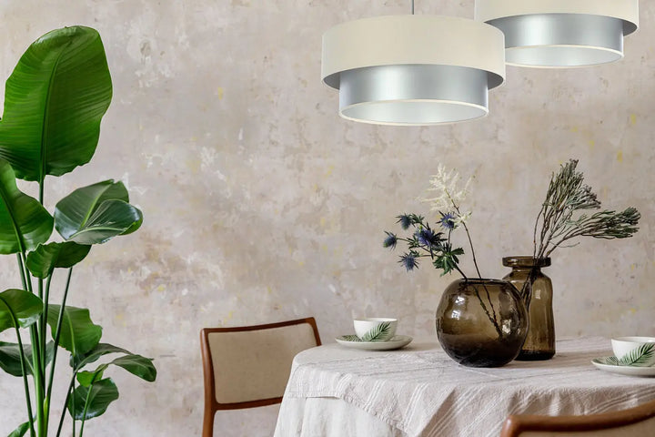 Suspension Luminaire | DUO (Creme/Argent)
