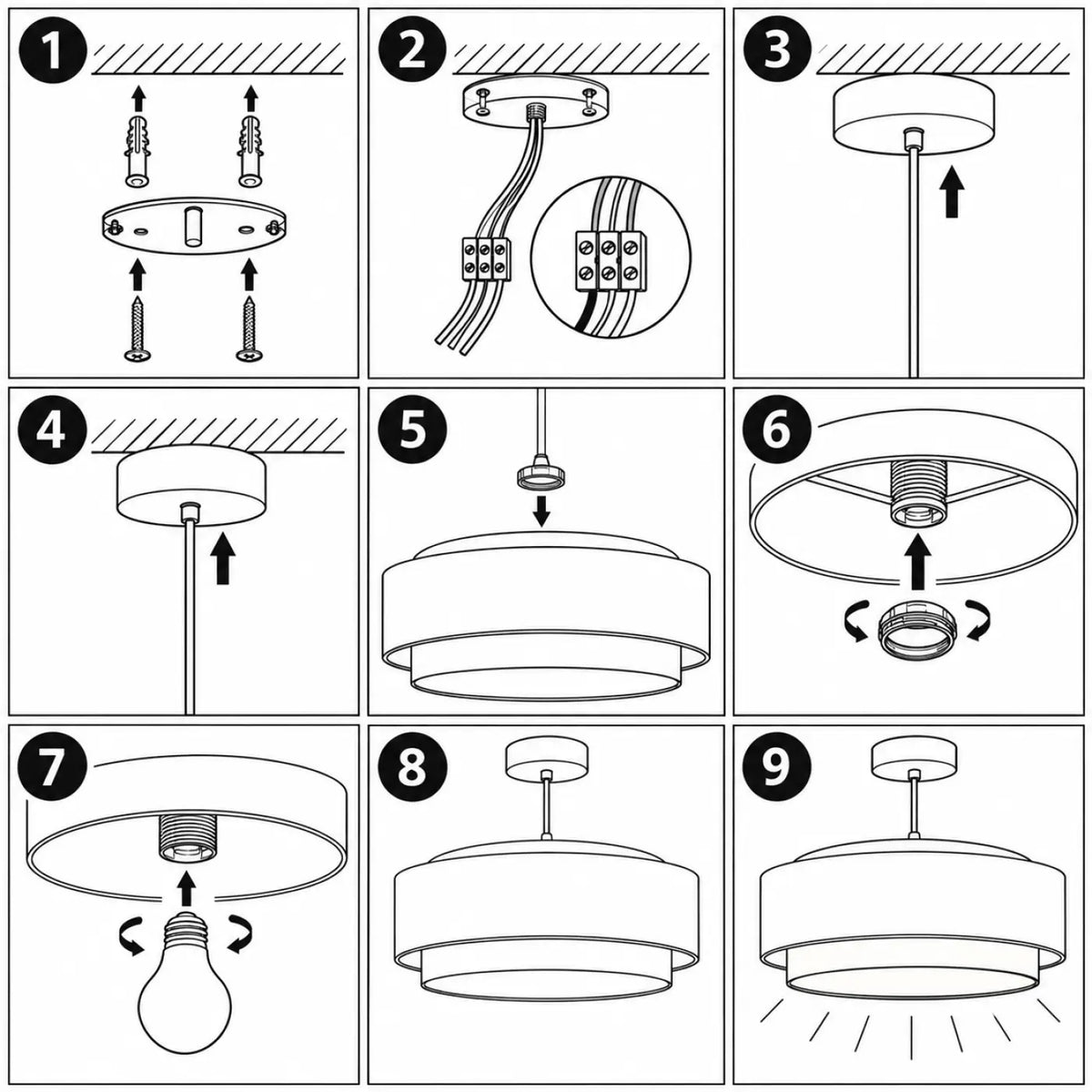 Schéma d'installation du luminaire