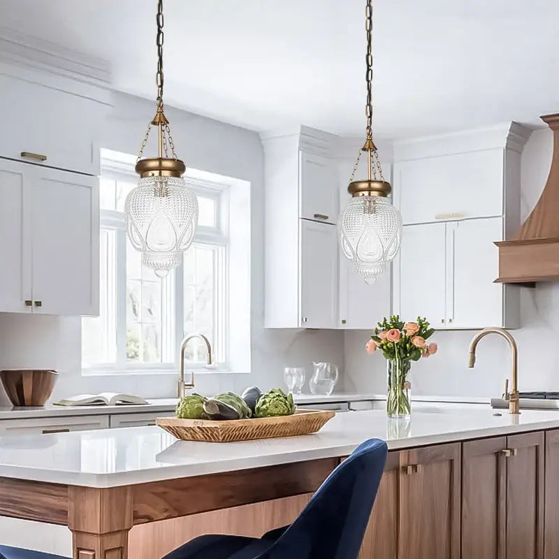 Suspension Luminaire De Cuisine Au Design Vintage En Verre