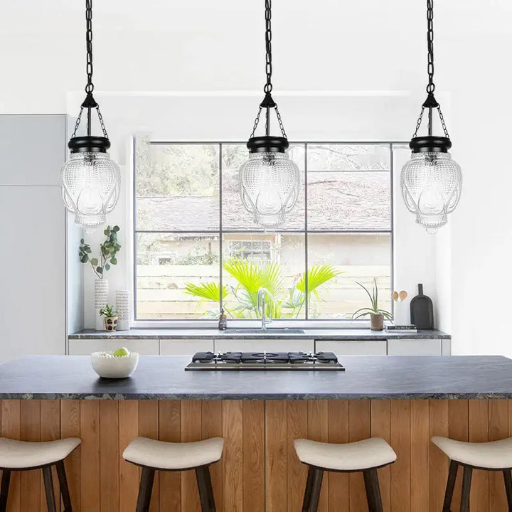 Suspension Luminaire De Cuisine Au Design Vintage En Verre