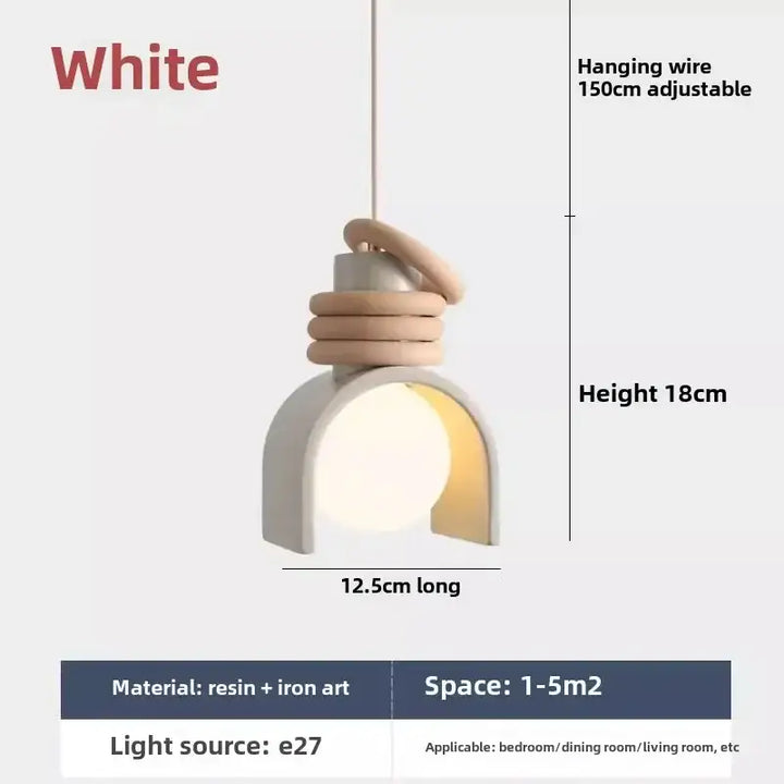 Suspension design archi résine et fer moderne chic