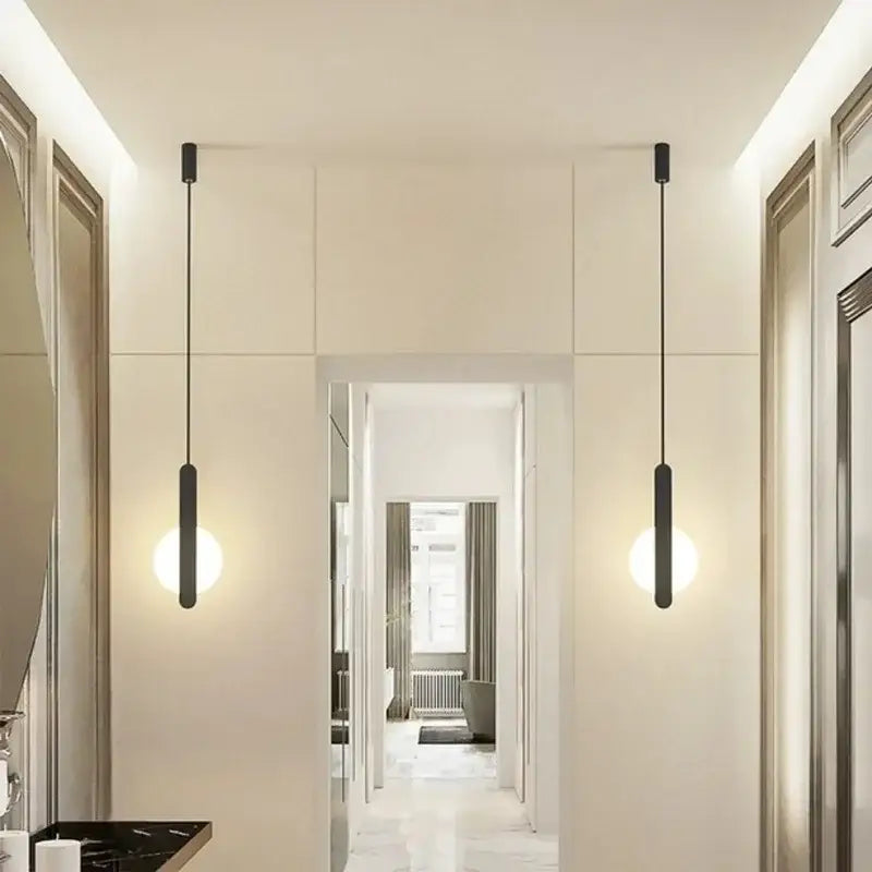 Suspension luminaire design cercle noir style moderne

