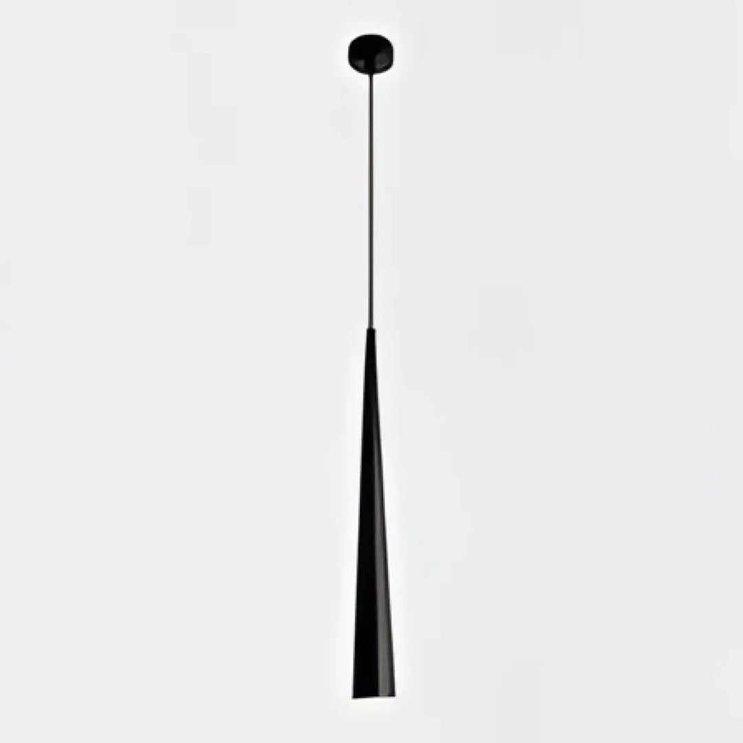 Suspension luminaire spira noir au design minimaliste cylindrique effilé avec finition mate lisse