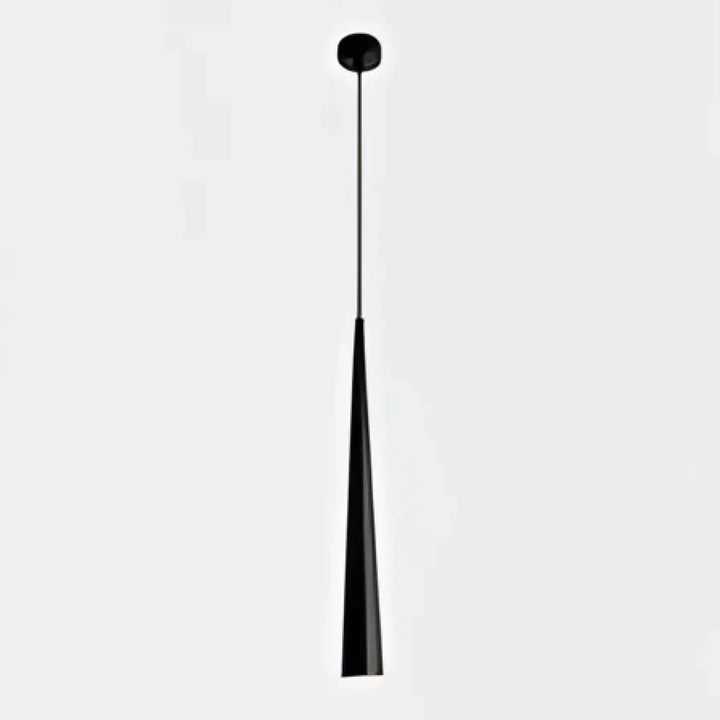 Suspension luminaire spira noir au design minimaliste cylindrique effilé avec finition mate lisse