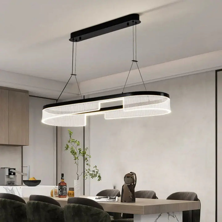 Suspension luminaire noire design contemporain led élégant