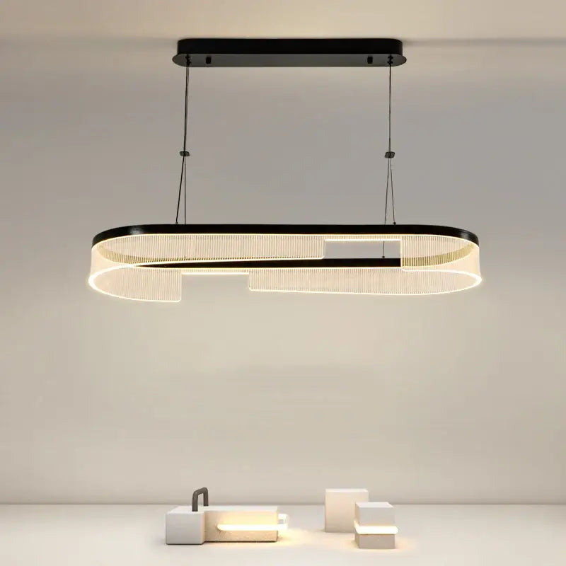 Suspension luminaire noire design contemporain led élégant