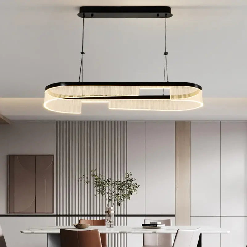 Suspension luminaire noire design contemporain led élégant