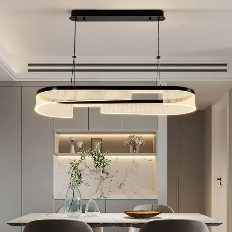 Suspension luminaire noire design contemporain led élégant