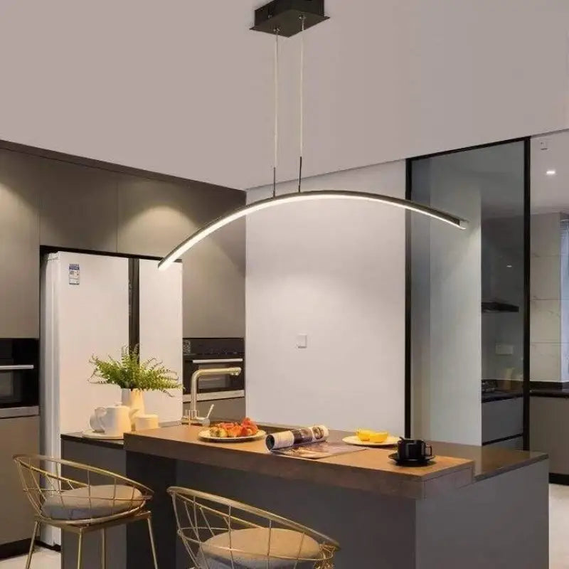 Suspension Luminaire Design Cuisine LED Courbée