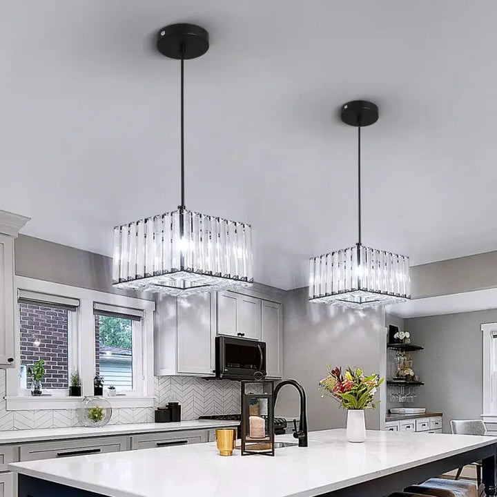 Suspension Luminaire Design Industriel avec Abat-Jour en Verre

