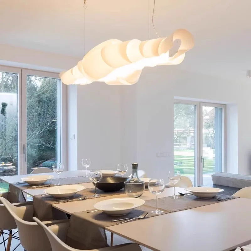 Suspension luminaire design organique blanc moderne