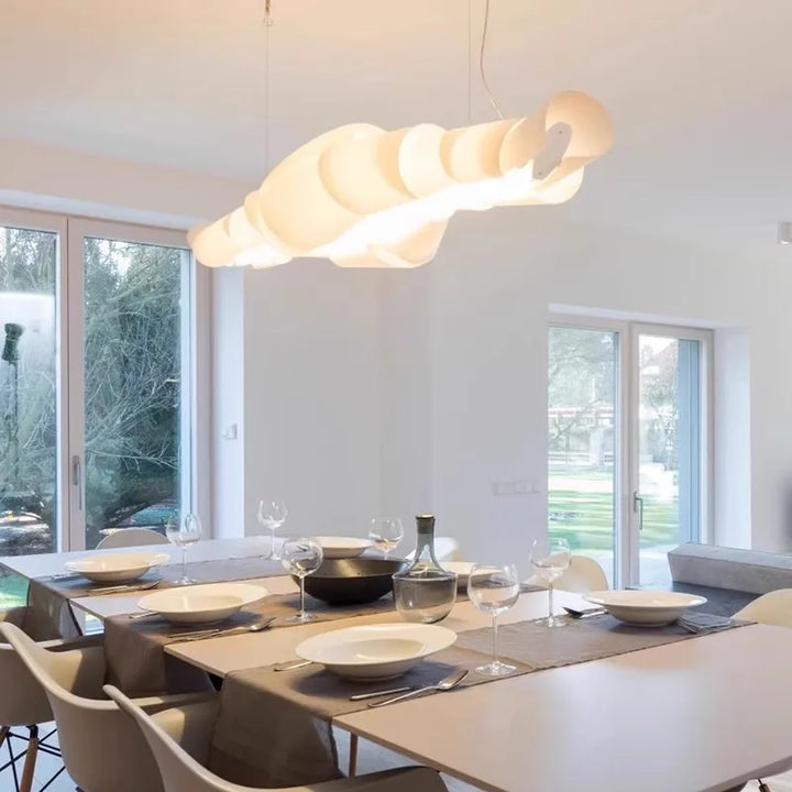 Suspension luminaire design organique blanc moderne