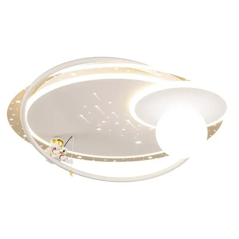 Suspension luminaire design planète et anneaux led moderne