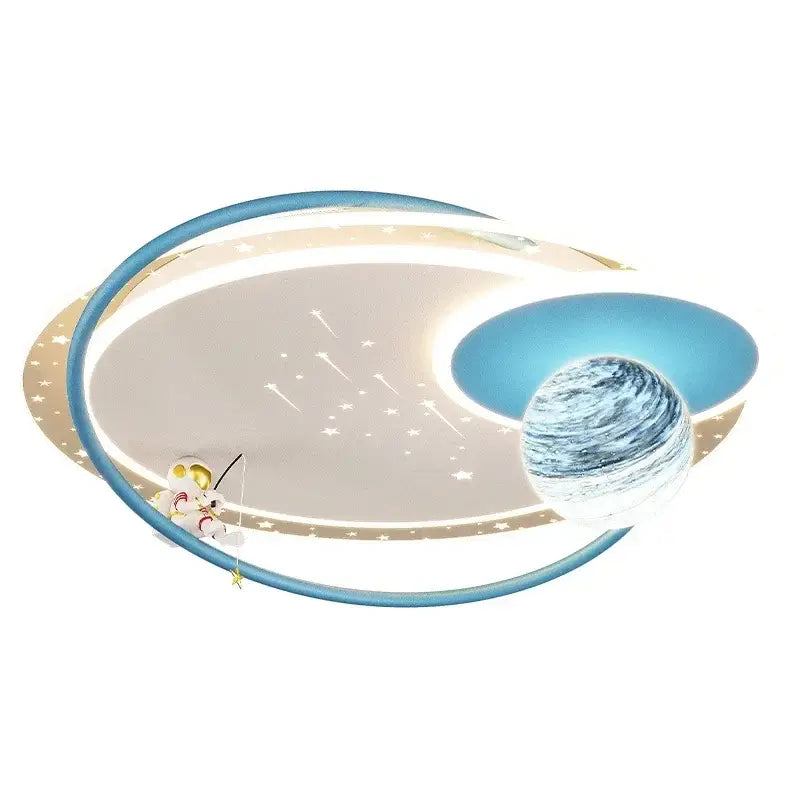 Suspension luminaire design planète et anneaux led moderne